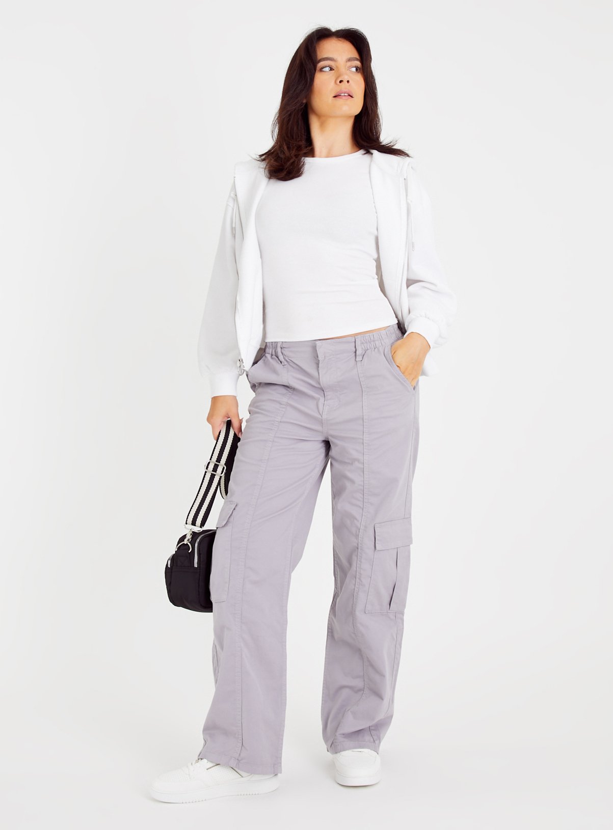 Grey Straight Leg Cargo Trousers 18 - Image 2 thumbnail