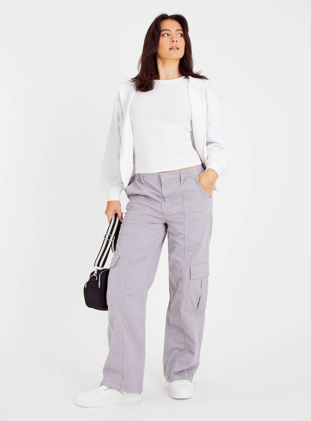 Grey Straight Leg Cargo Trousers 18 - Image 2