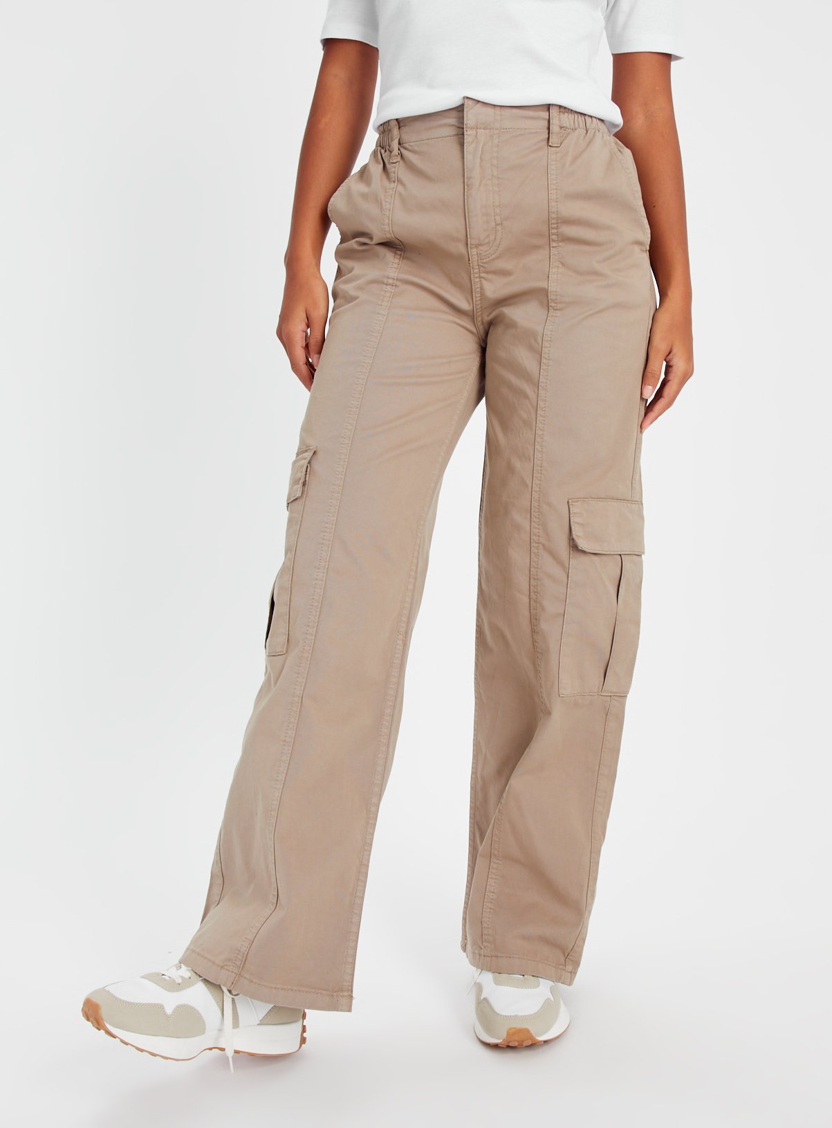 Stone Straight Leg Cargo Trousers 20 - Image 1 thumbnail