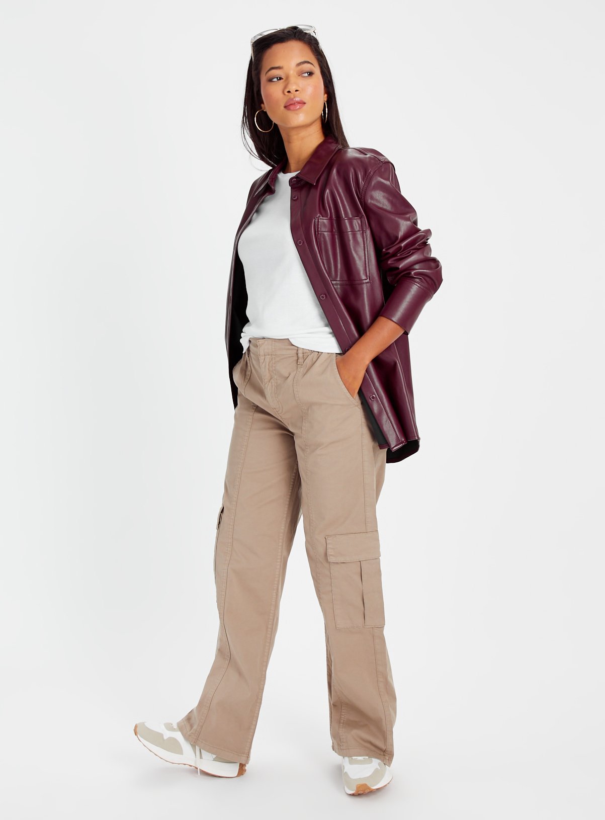 Stone Straight Leg Cargo Trousers 20 - Image 2 thumbnail