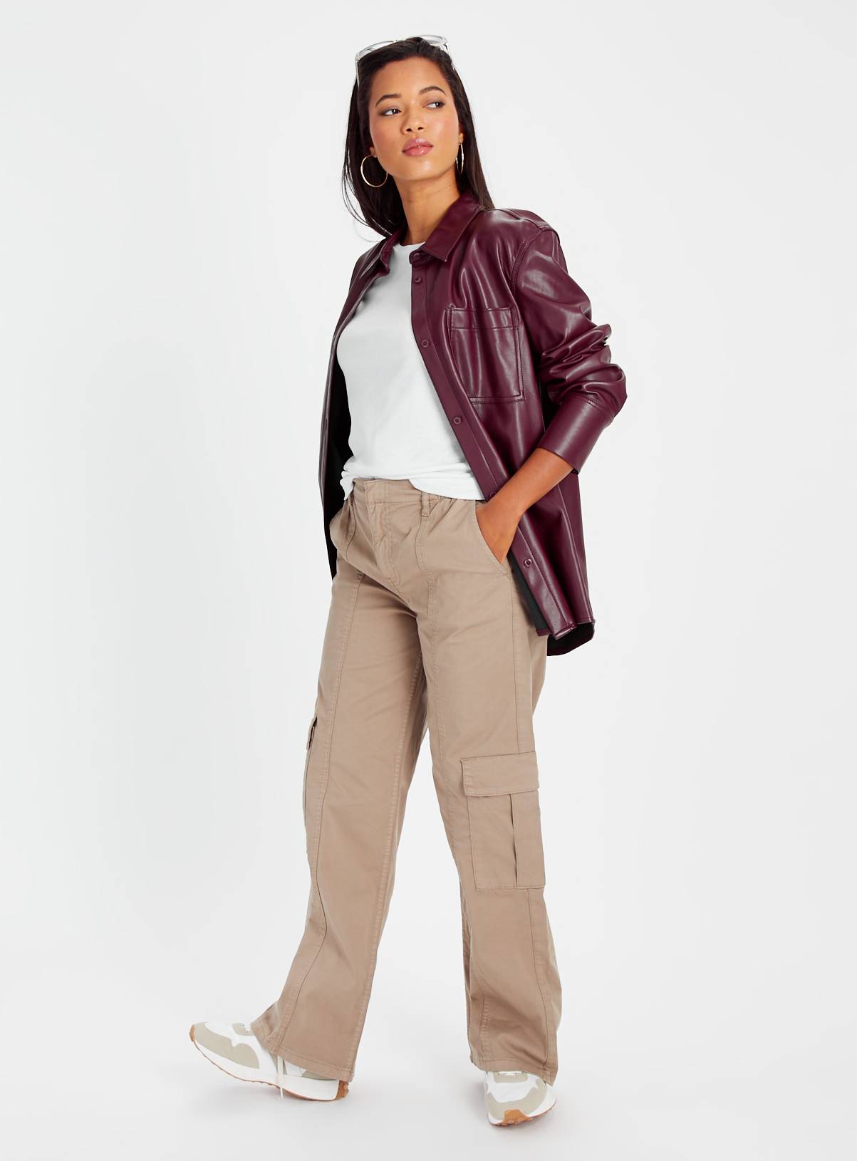 Stone Straight Leg Cargo Trousers 20 - Image 2