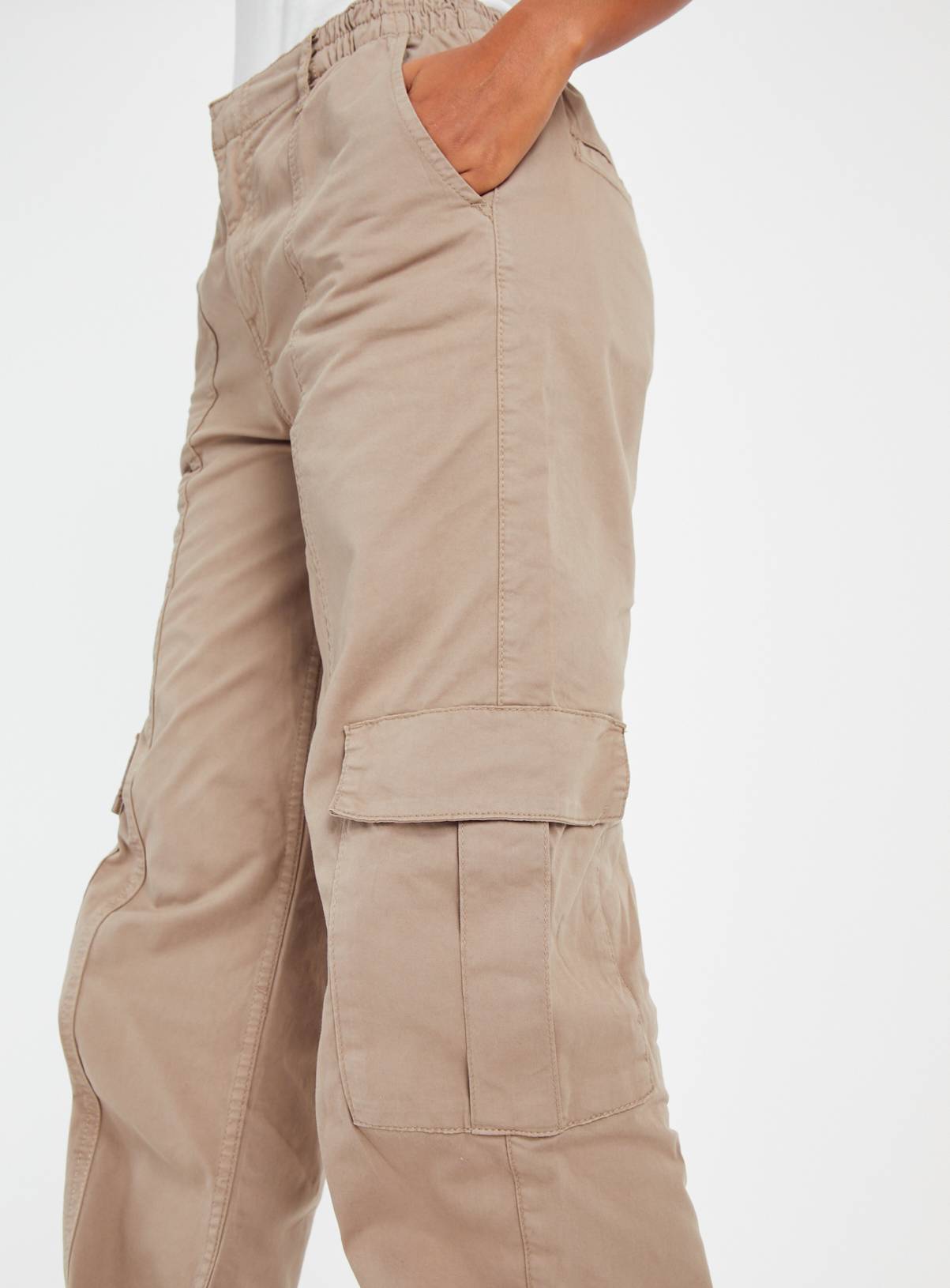 Stone Straight Leg Cargo Trousers 20 - Image 3