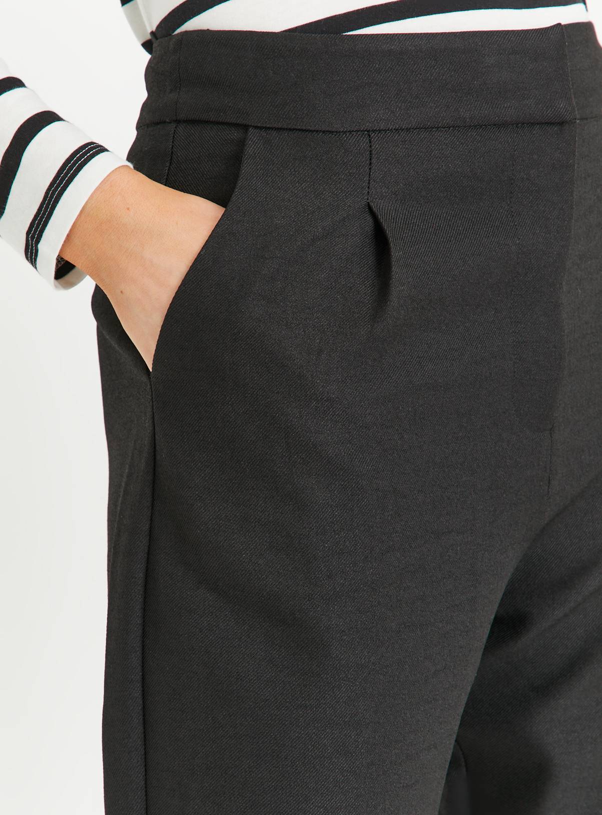Black Tapered Pintuck Trousers 14 - Image 3