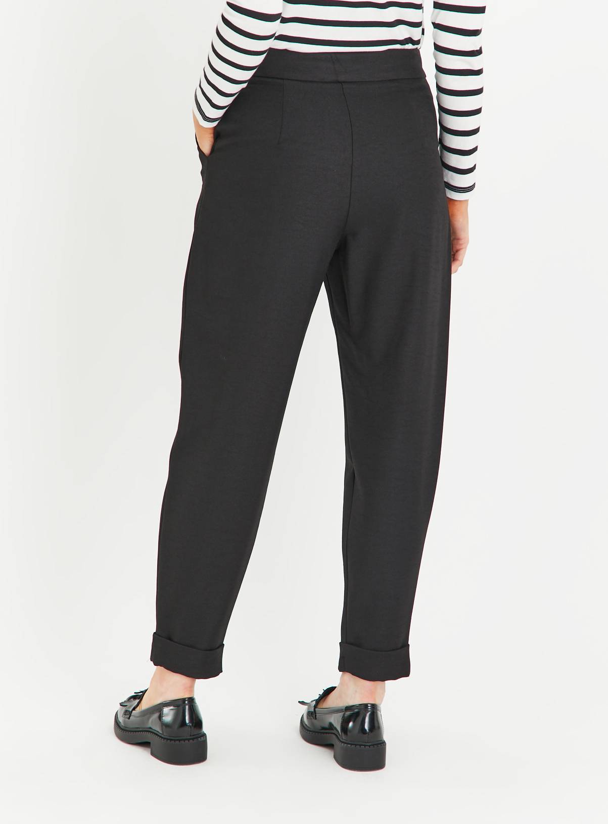 Black Tapered Pintuck Trousers 14 - Image 4