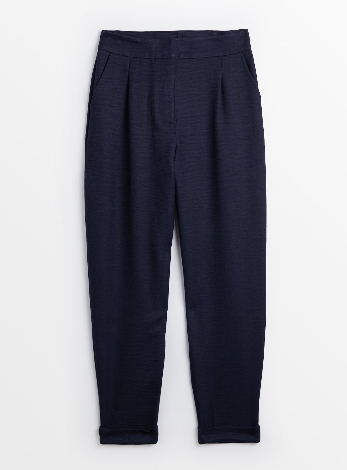 Navy Tapered Pintuck Trousers 22 - Image 4 thumbnail