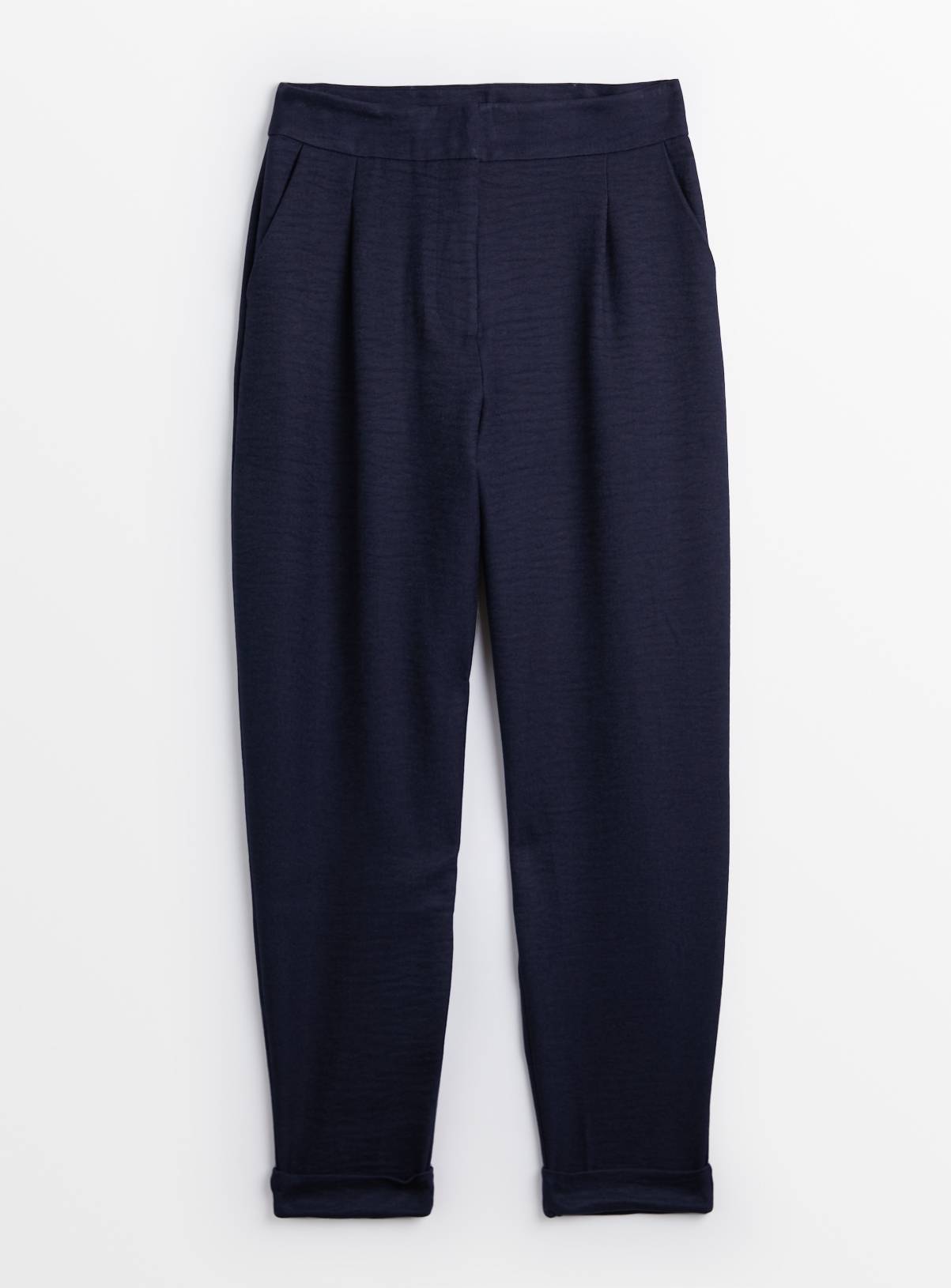 Navy Tapered Pintuck Trousers 22 - Image 4