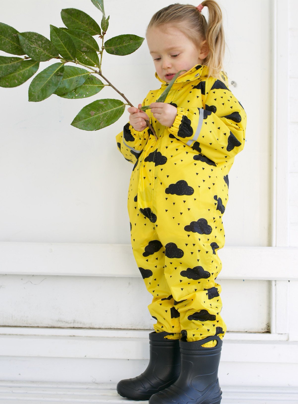 Yellow FRED & NOAH Yellow Cloud Puddlesuit (1-2 Years) - Fred and Noah by Sainsbury's