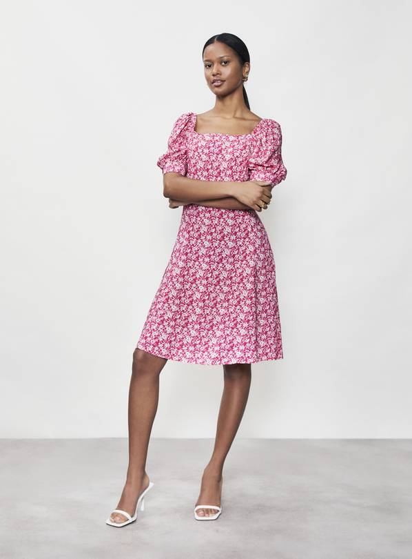 FINERY Bayan Pink Floral Midi Dress 18