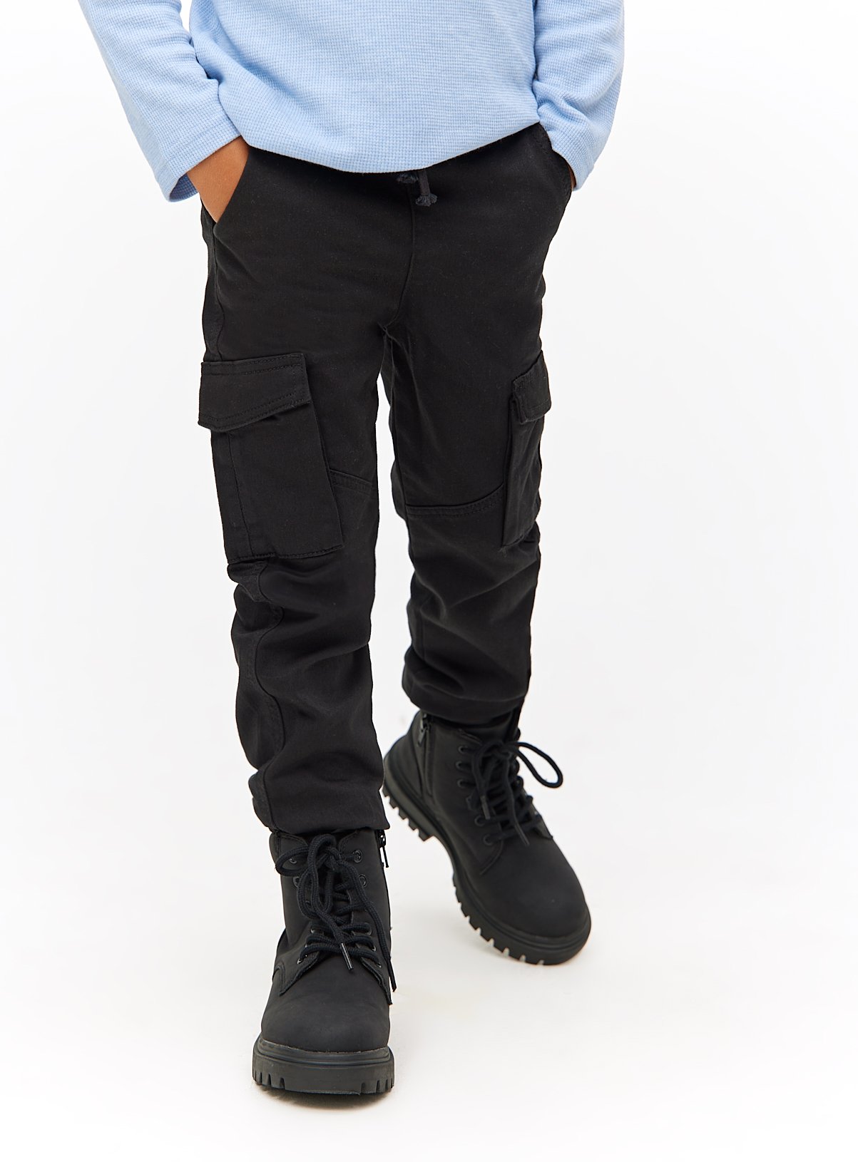 Black Black Loop Back Cargo Trousers (6 Years) - Tu by Sainsbury's