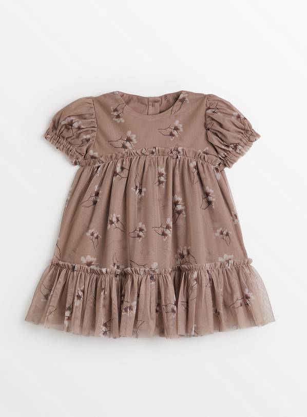 Dusky Pink Vintage Floral Dress 2-3 years