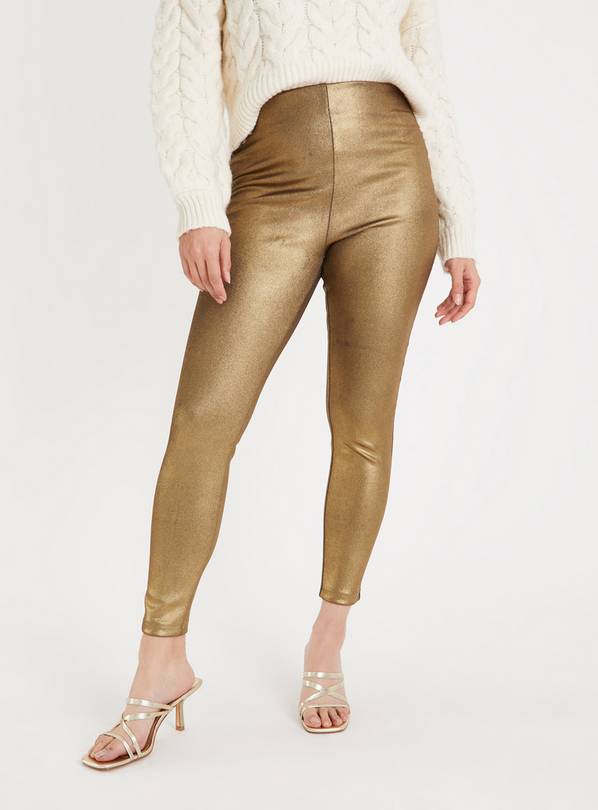 Gold Shiny Leggings for Women for sale