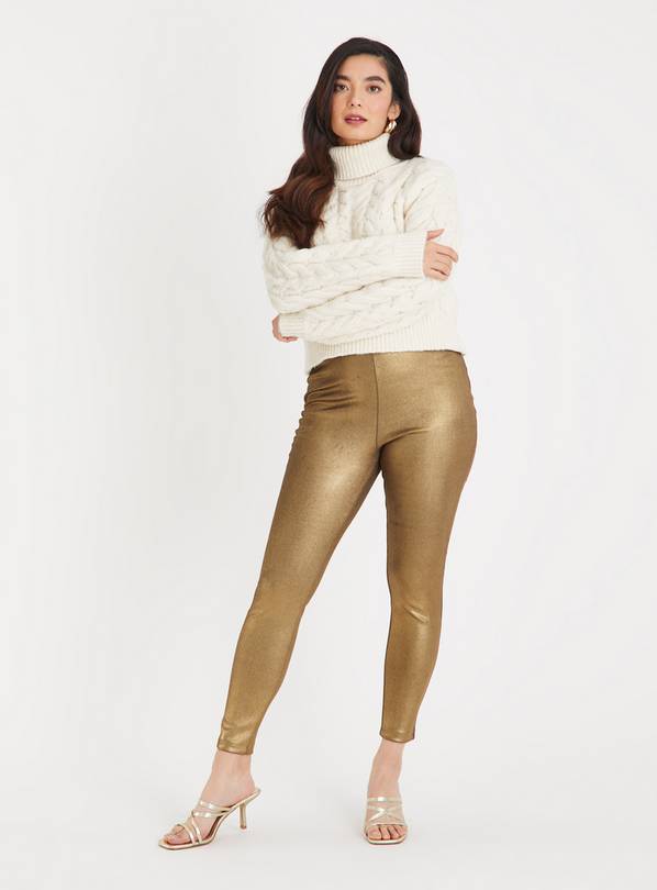 Gold Metallic Leggings