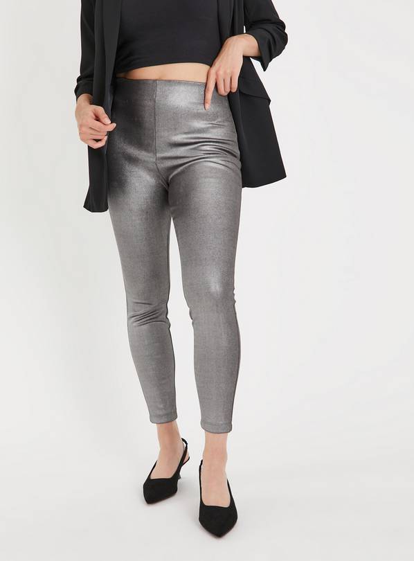 Metallic Silver Leggings – GlamStretch