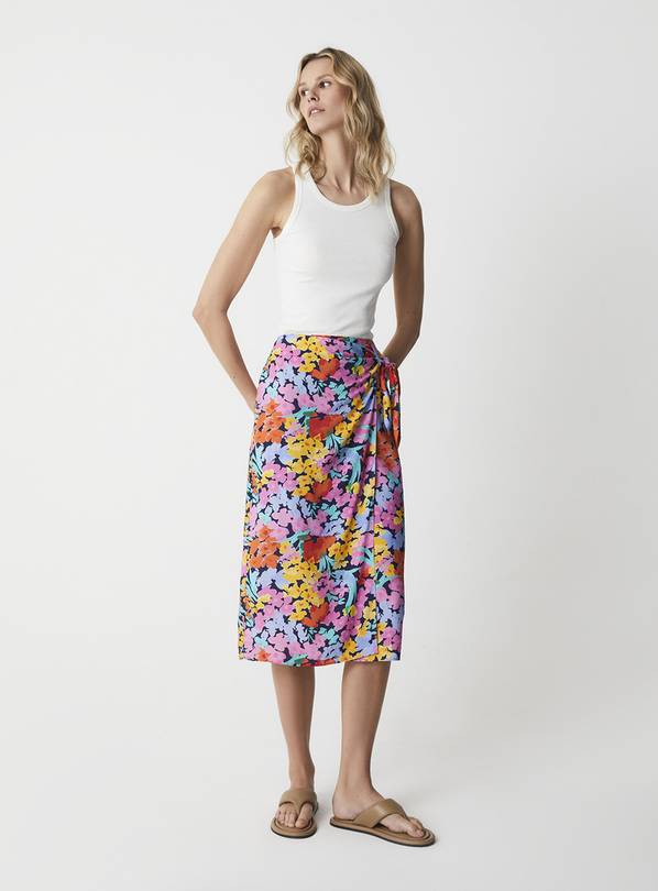 FINERY Florence Navy Meadow Midi Skirt 16