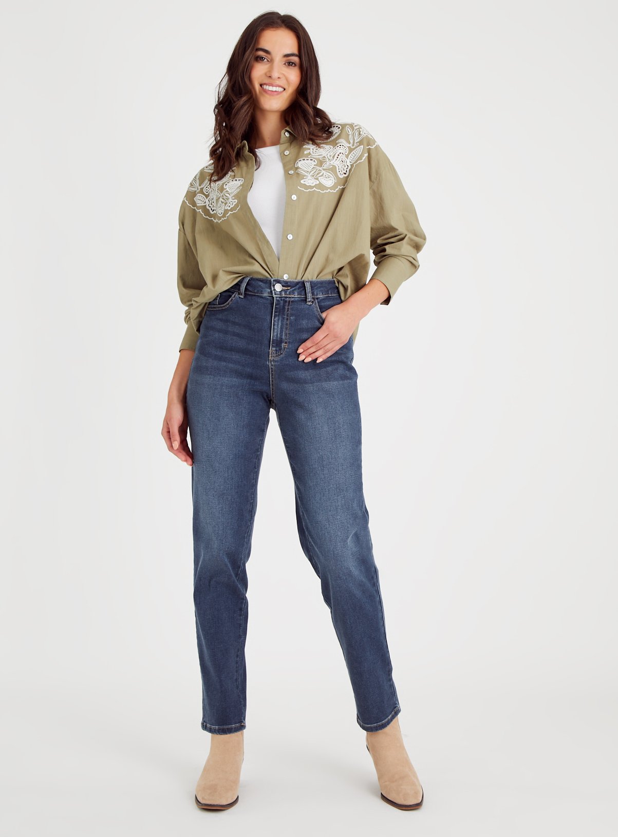 Blue Denim Straight Leg Jeans  20L - Image 2 thumbnail
