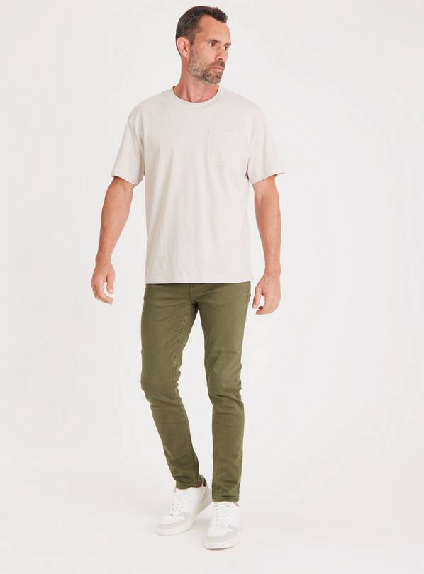 Stretch skinny 2024 khaki pants