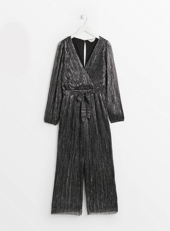 Buy Black Long Sleeve Plissé Jumpsuit from the Next UK online shop