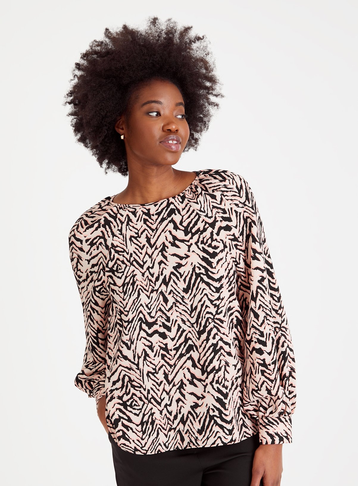 pink zebra print blouse