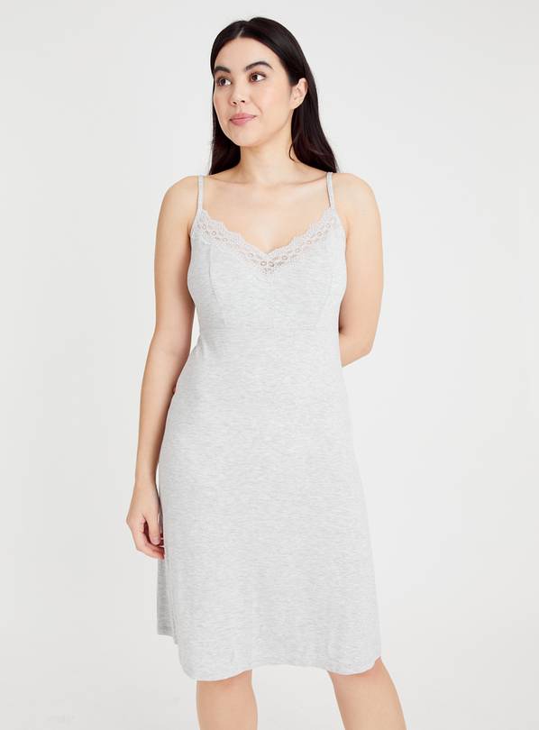 Buy Grey Marl Padded Chemise Nightdress 24 Nightdresses Tu