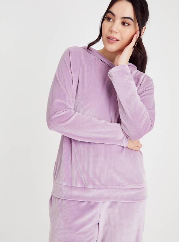 Buy Lilac Ribbed Velour Hoodie Pyjamas 18, Pyjamas