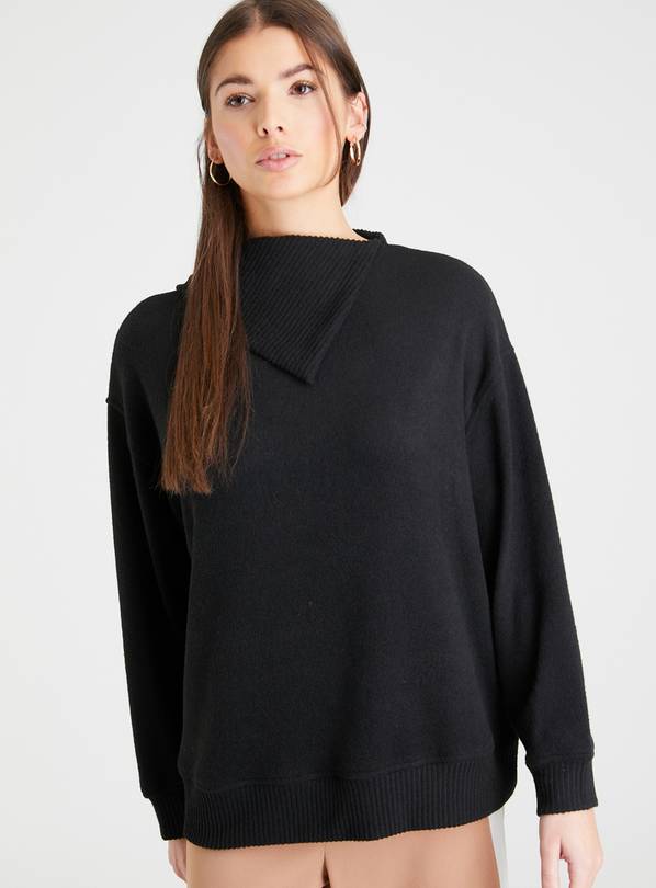 Oversized black cowl deals neck sweater