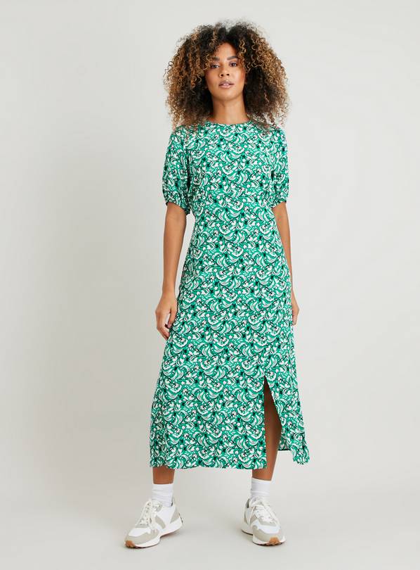 Buy Green Ditsy Floral Tea Dress 8, Dresses