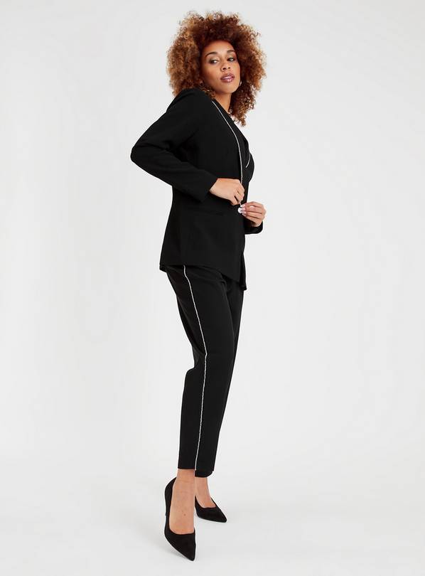 Black trousers store with sparkle stripe