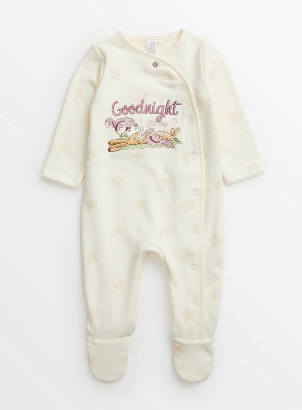 Guess How Much I Love You Cream Fleece Lined Sleepsuit  Up to 1 mth