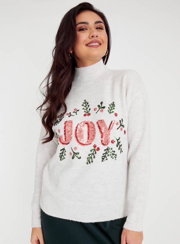 Buy Christmas Oatmeal Joy Sequin Jumper 14 Tu