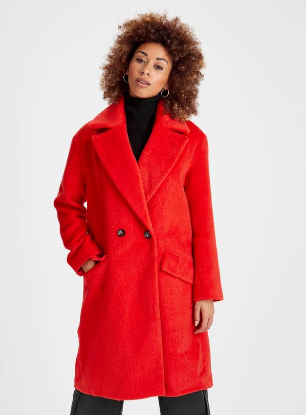 Bright red outlet wool coat