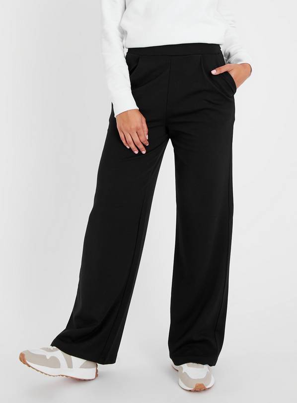 Buy Black Wide Leg Ponte Leggings 12R, Trousers