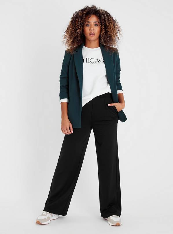 Buy Black Wide Leg Ponte Leggings 8R, Trousers