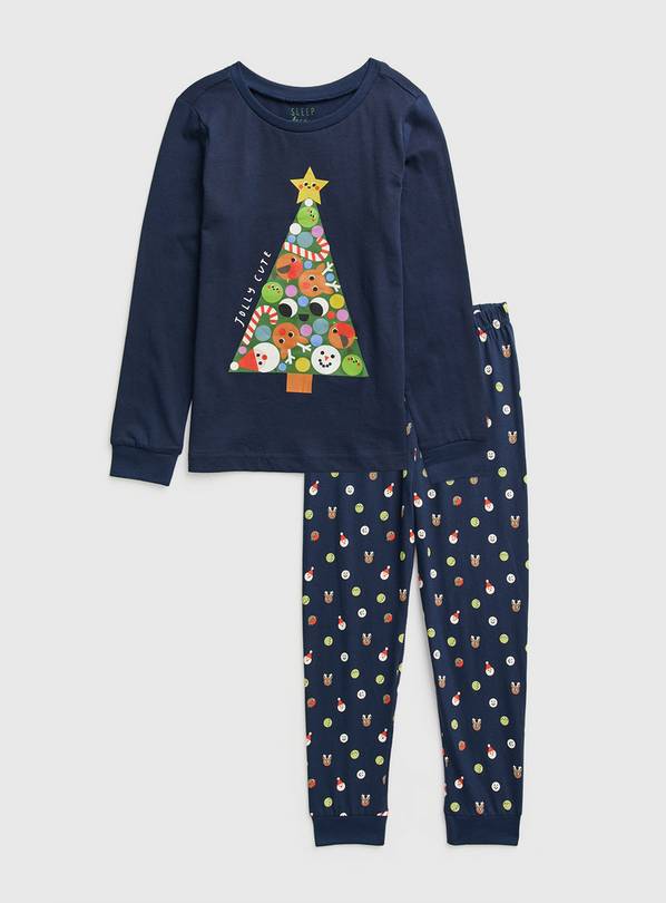 Buy Navy Christmas Tree Snuggle Fit Pyjamas 7 8 years Argos