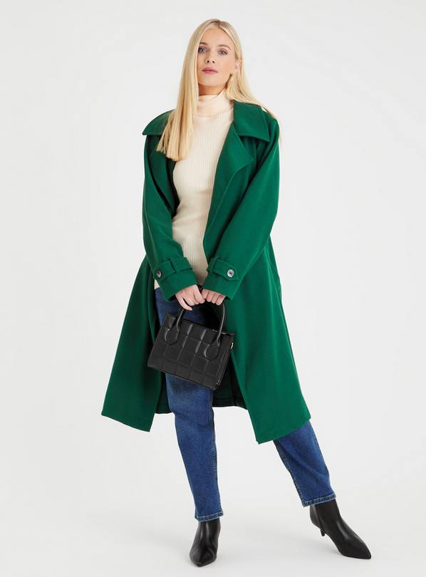 Buy Green Belted Longline Coat 8 Coats Tu