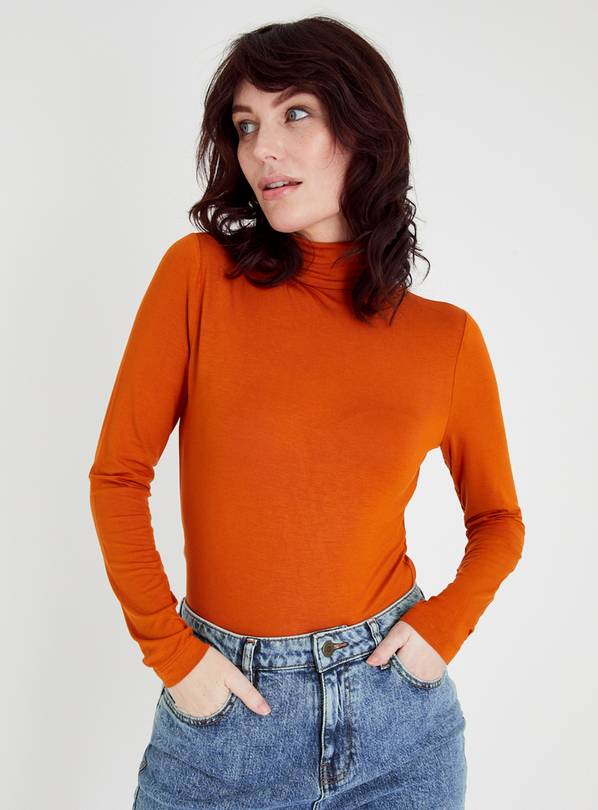 Orange high neck on sale top