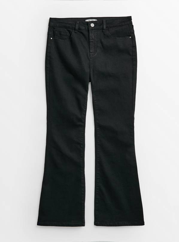PETITE Black Kick Flare Jeans With Stretch 22