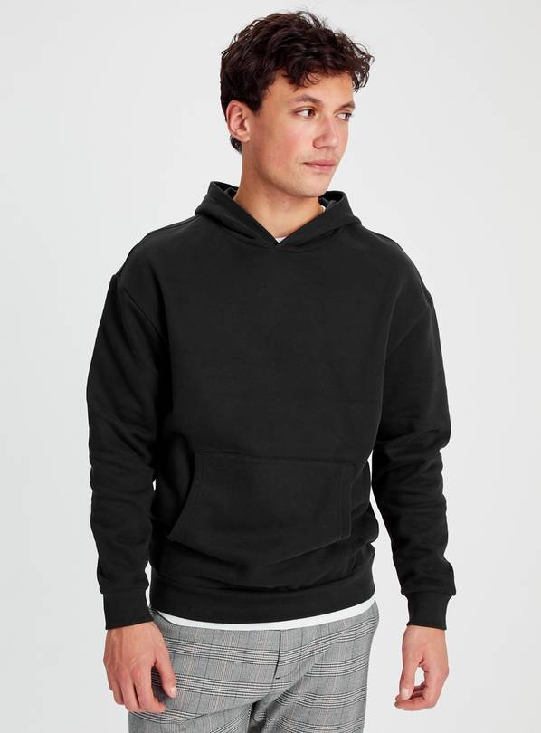 Black Relaxed Fit Overhead Hoodie M