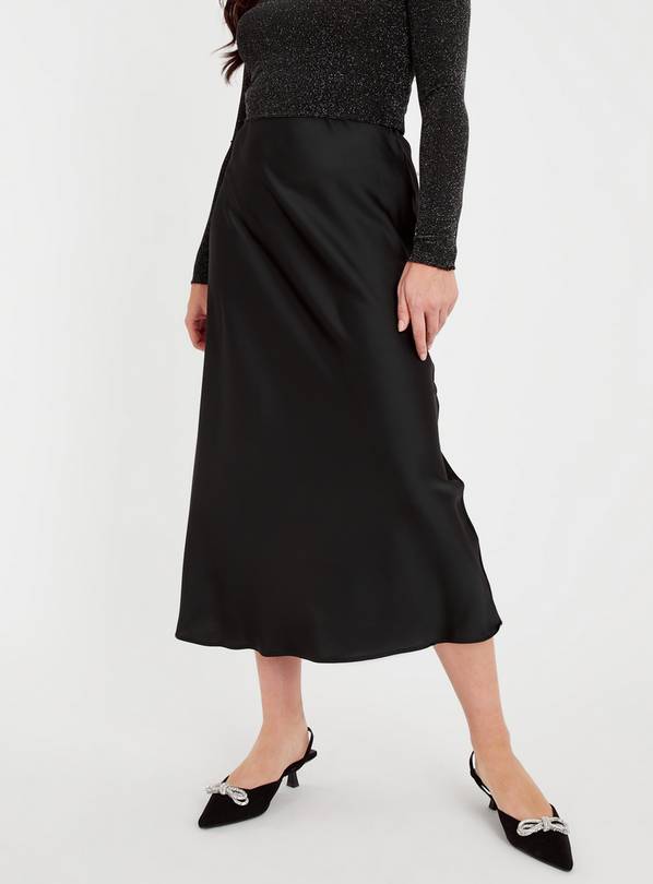 Black Satin Midaxi Skirt 14