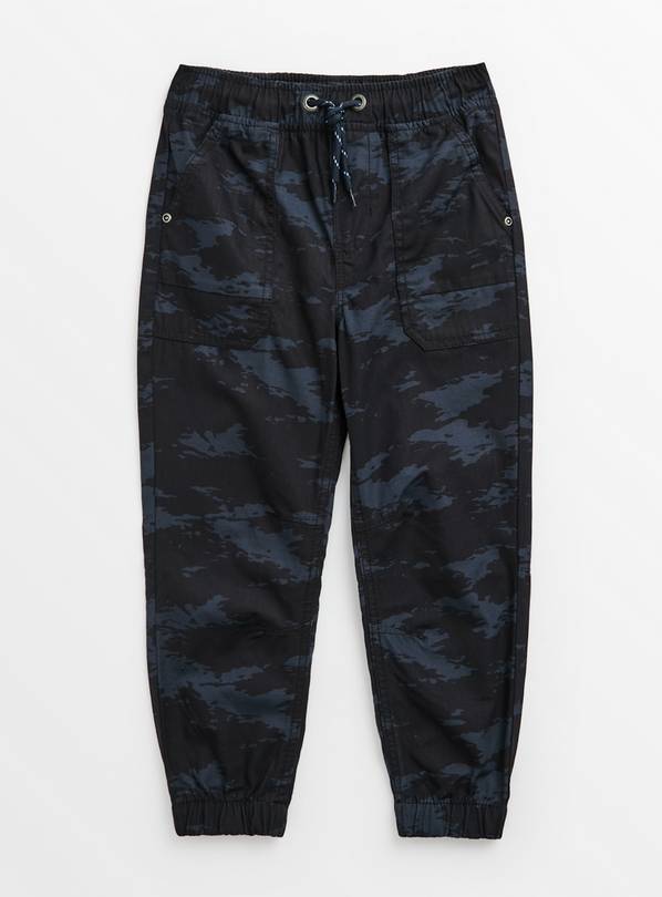 Buy Blue Camo Print Cargo Trousers 13 years, Trousers and joggers