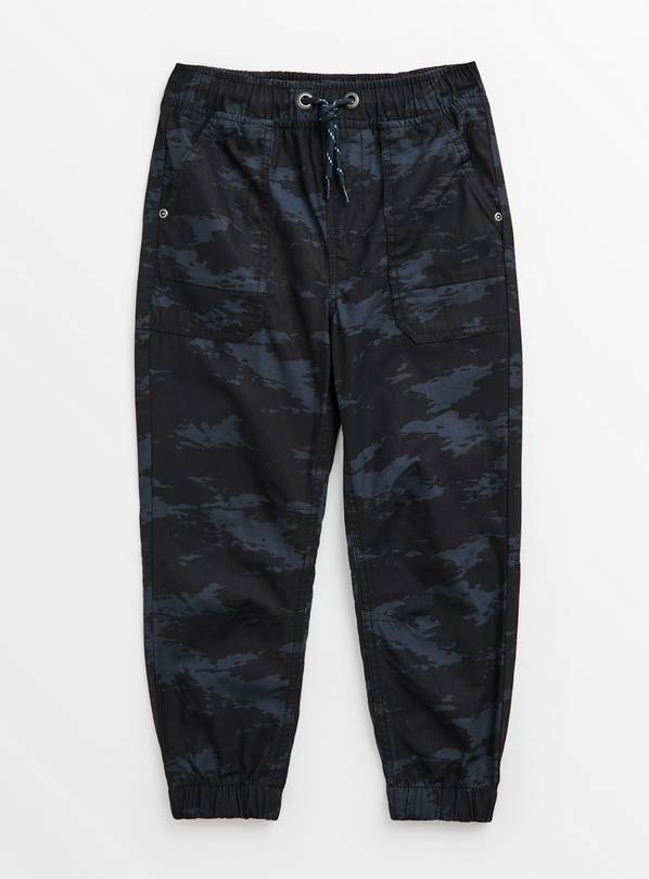Blue Camo Print Cargo Trousers 8 years