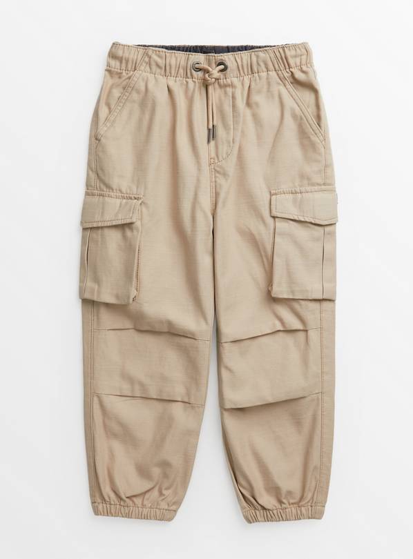 Stone Slub Parachute Cargo Trousers 3 years