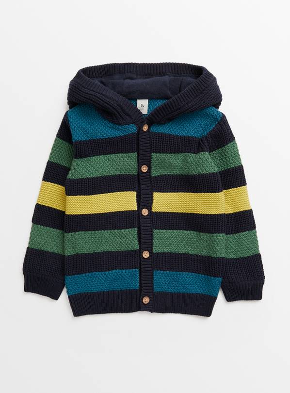 Buy Navy Stripe Hooded Cardigan 1.5-2 years | Jumpers and hoodies | Tu