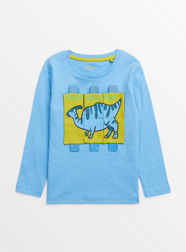 Blue Dino Puzzle T-Shirt 1.5-2 years