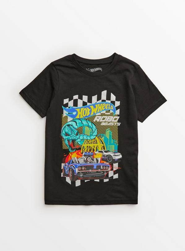 Hot Wheels Black Racing Graphic T-Shirt 13 years
