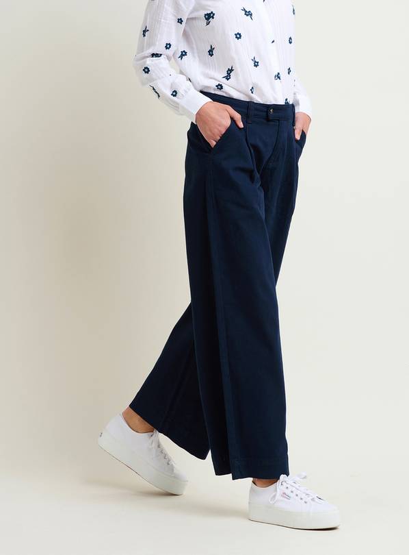 Navy Blue Double Pleat Stretch Jersey Joggers