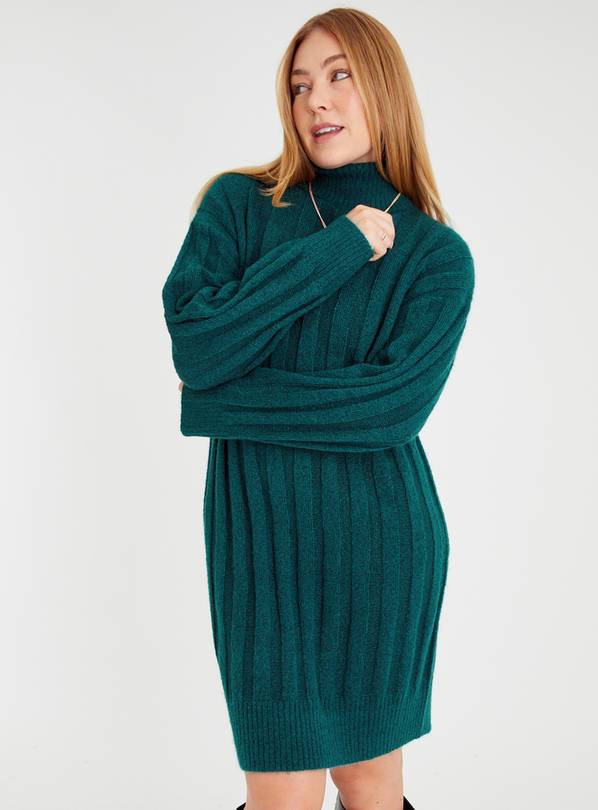 Buy Green Roll Neck Knitted Dress 10 | Dresses | Argos