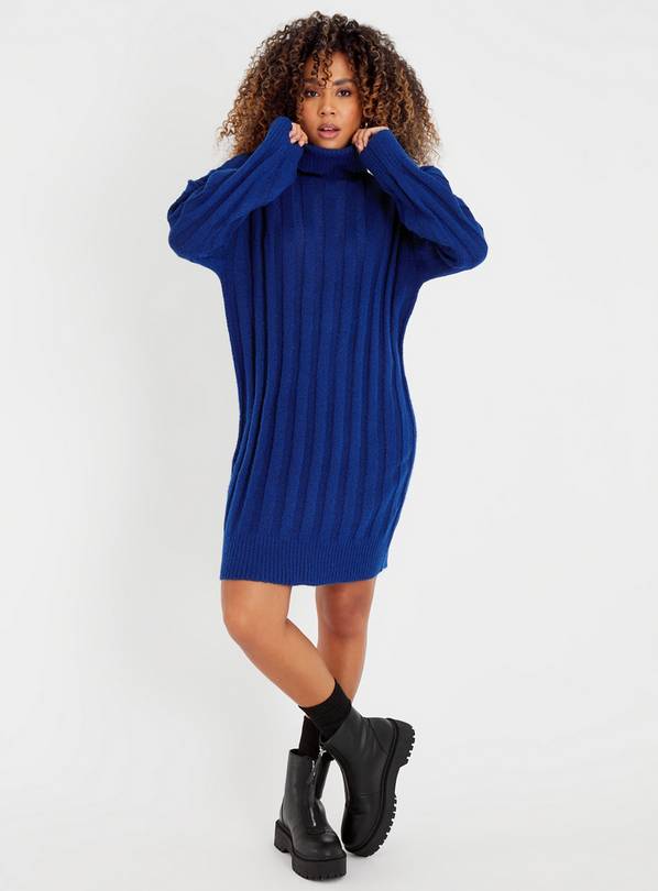 Long blue sweater store dress