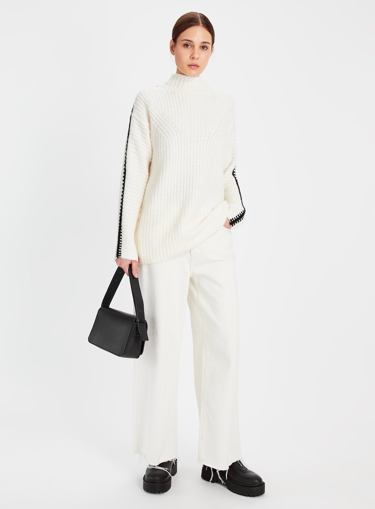 Cream Contrast Blanket Stitch Knitted Jumper 24 - Image 2 thumbnail