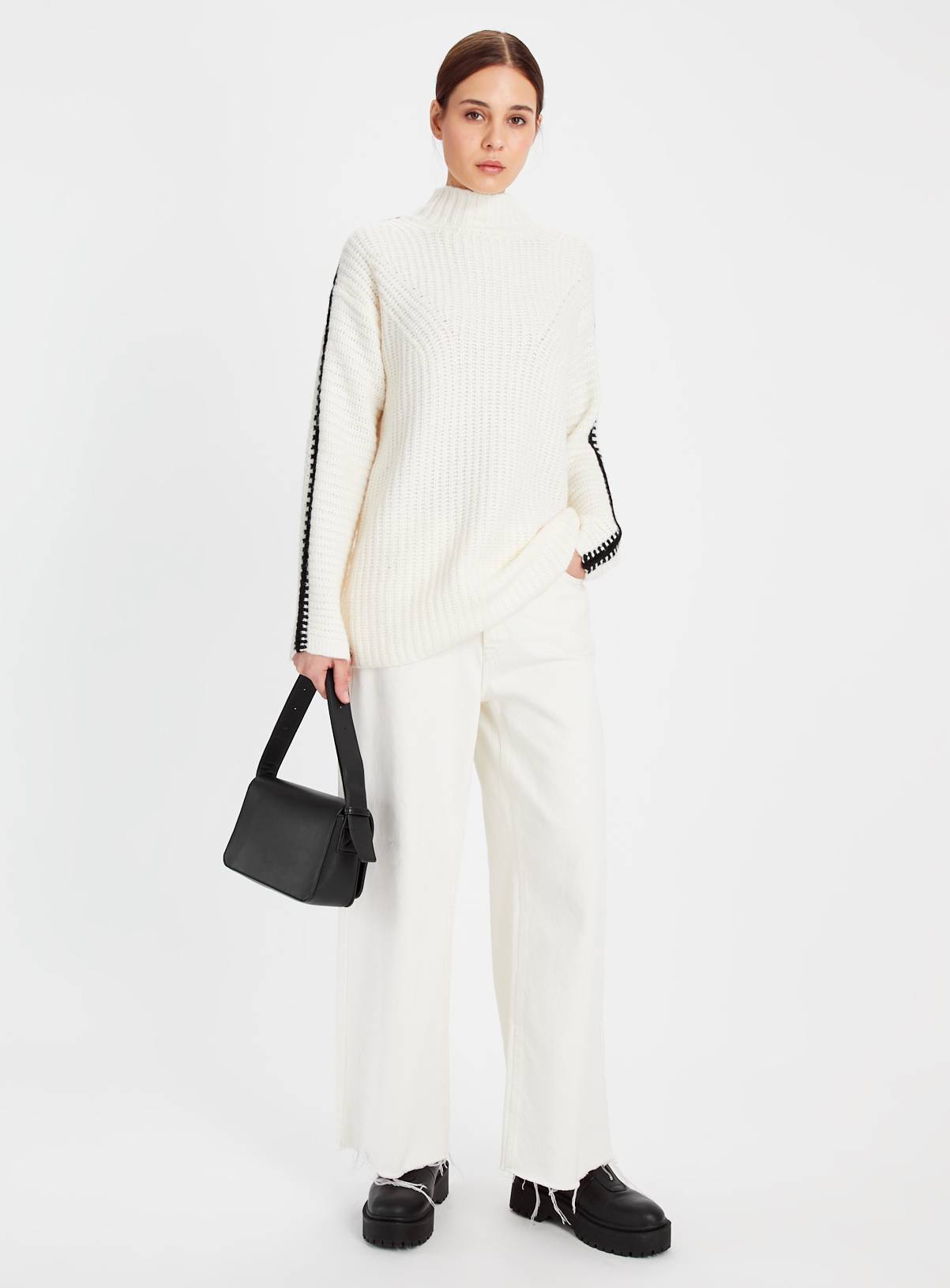 Cream Contrast Blanket Stitch Knitted Jumper 24 - Image 2