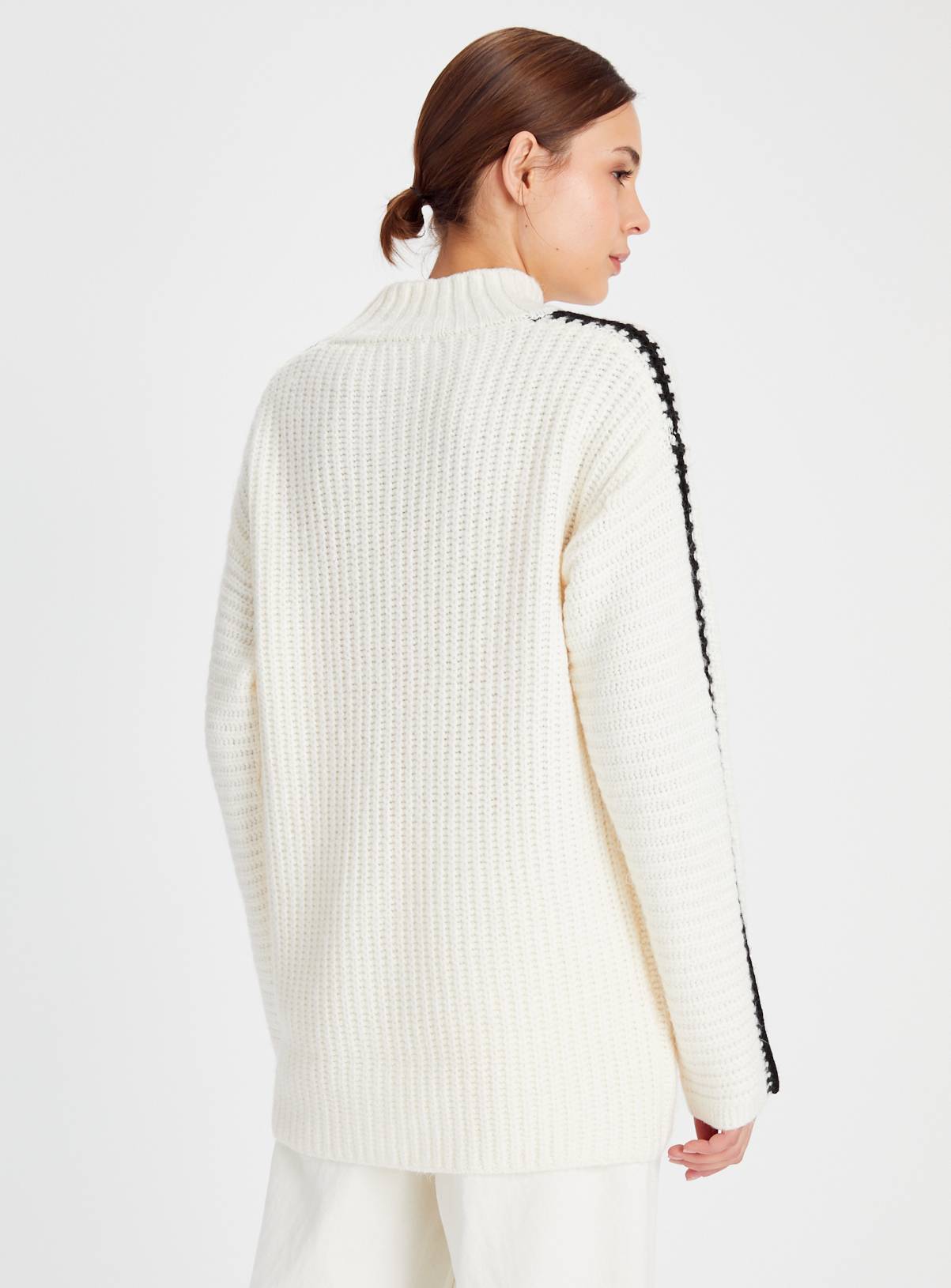 Cream Contrast Blanket Stitch Knitted Jumper 24 - Image 4